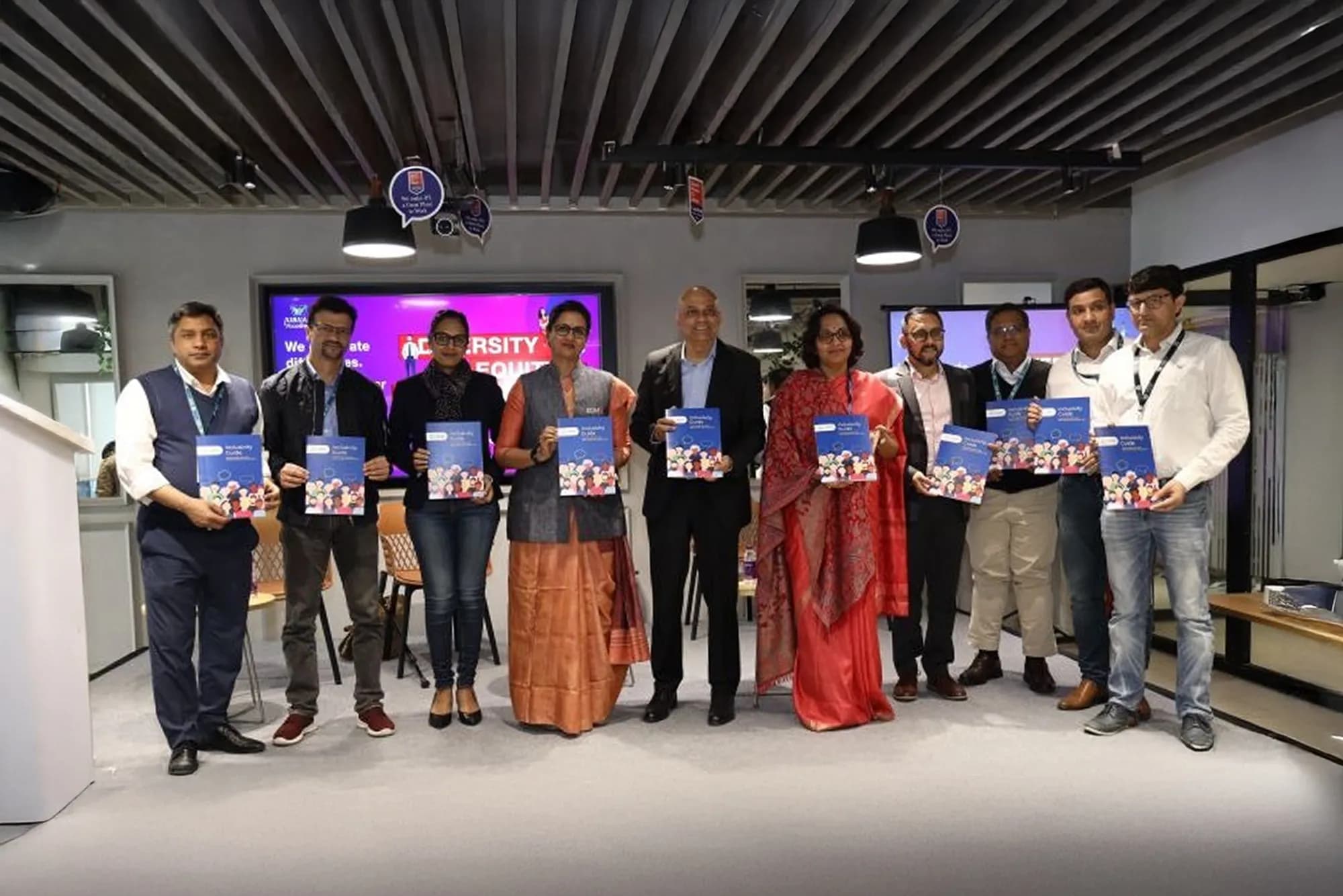 Inclusive team conversation captured on camera