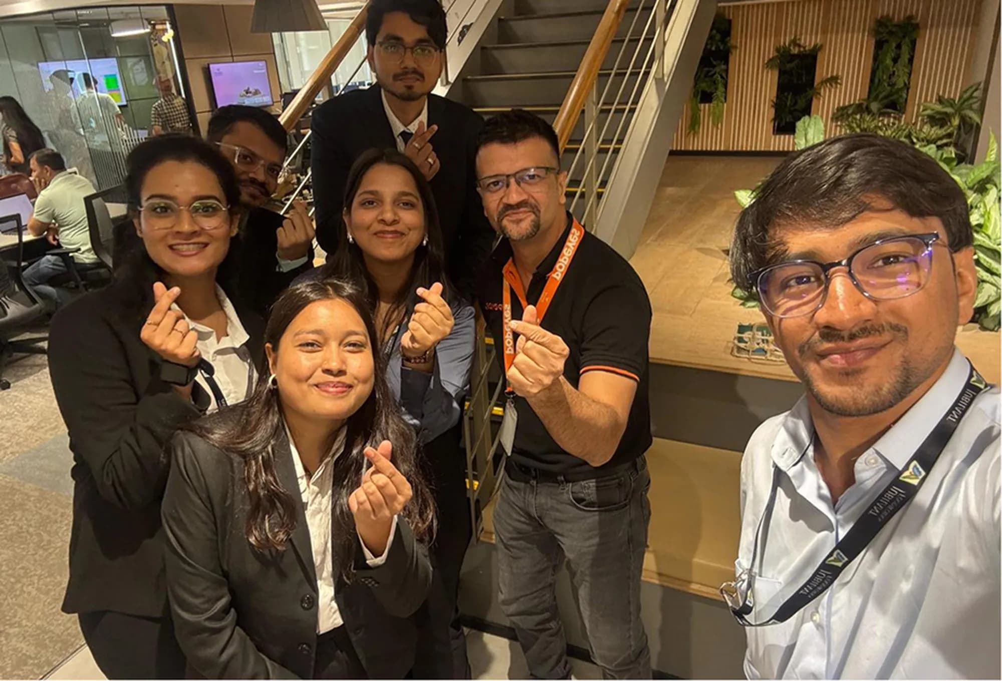 Team celebrating project outcomes